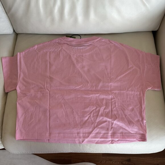 NWT GUCCI PINK T-shirt Logo Lunar Dragons Blue 100% Authentic Sz L - Picture 5 of 6